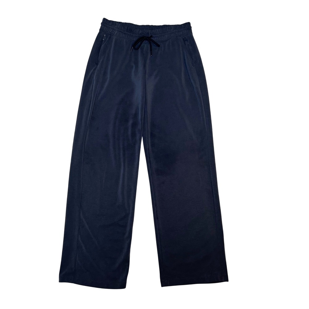 Athleta Womens Seasoft Mid rise Straight leg soft black relaxed pull on pant M